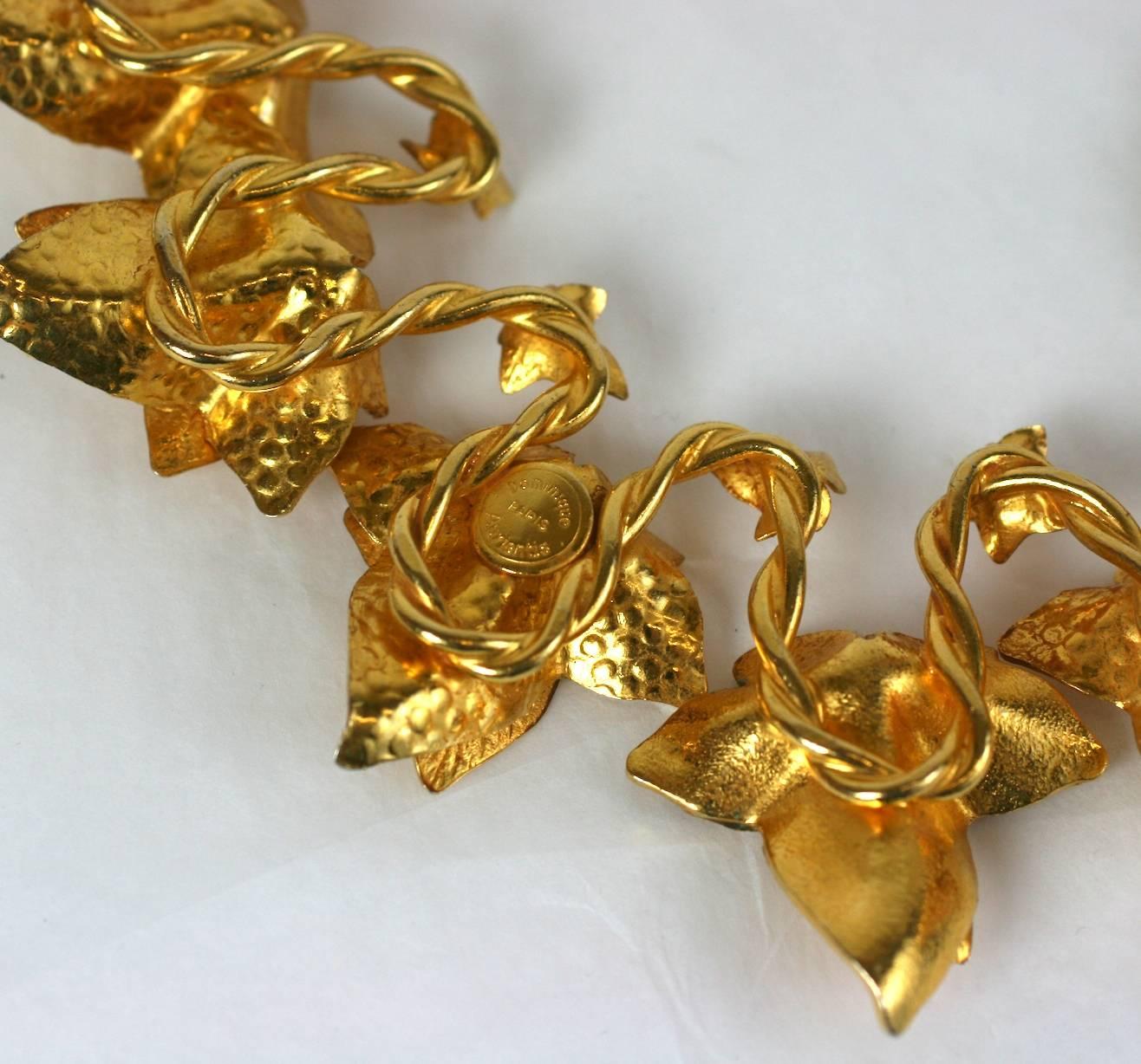 Dominique Aurientis Gilt Ivy Collar In Excellent Condition For Sale In New York, NY