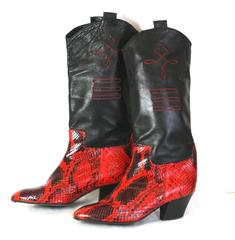 Maud Frizon Snakeskin Western Boot
