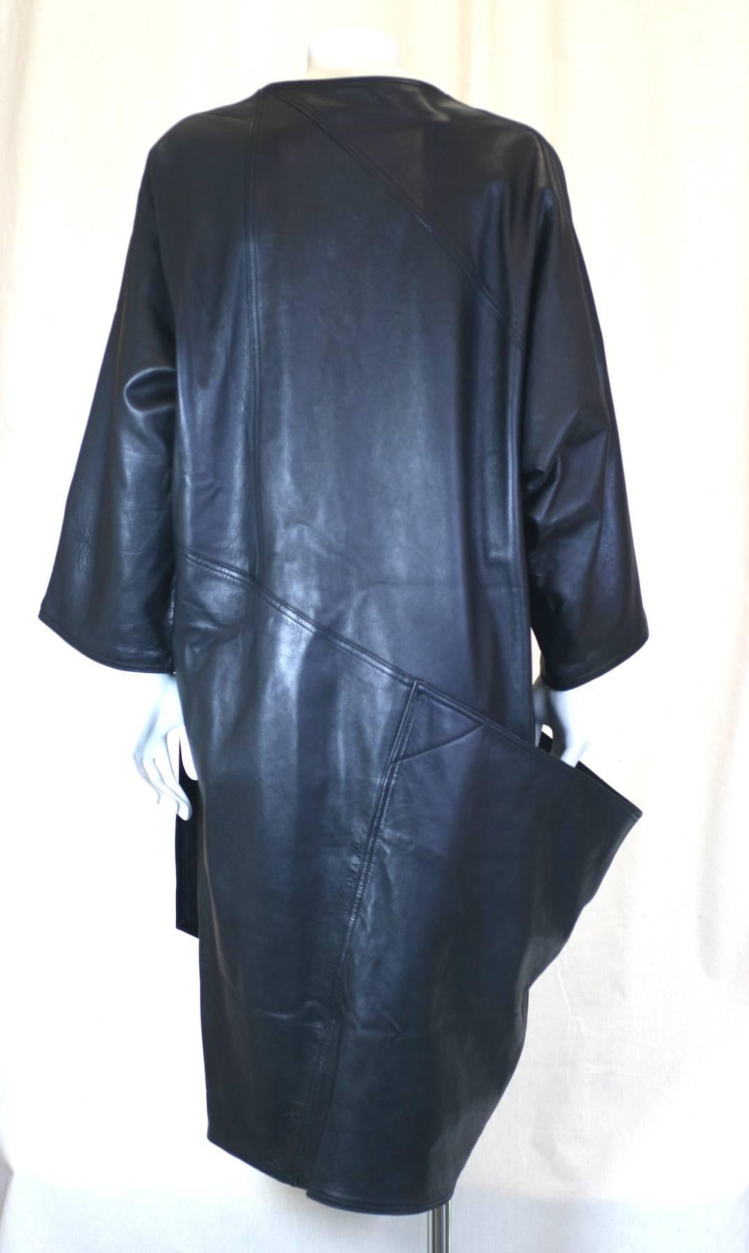 Anne Marie Beretta Sculptural Leather Dress In Excellent Condition In New York, NY