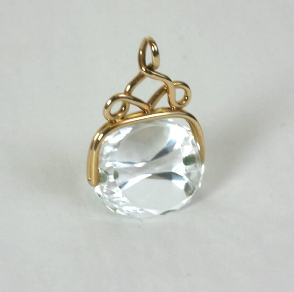 Rock Crystal Victorian Swivel Fob In Excellent Condition In New York, NY