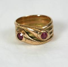 Wonderful Victorian Double Snake Ring