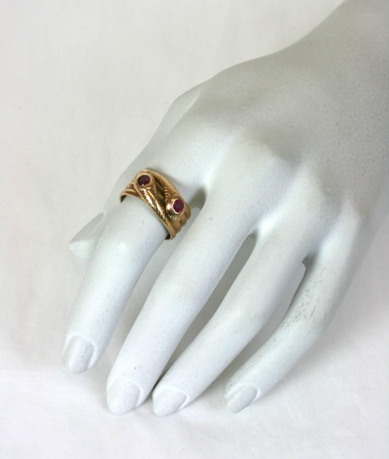 Wonderful Victorian Double Snake Ring In Excellent Condition In New York, NY