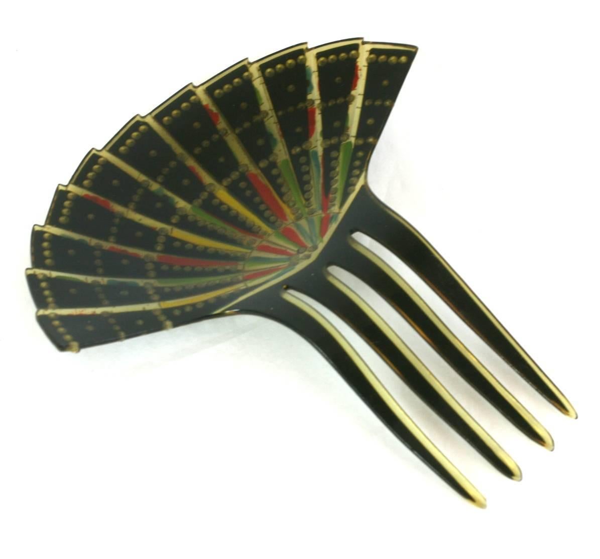Eygptian Revival Art Deco Comb In Excellent Condition For Sale In New York, NY
