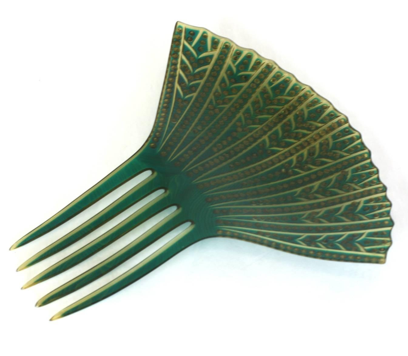 Women's Elaborate French Art Deco Paste Comb For Sale