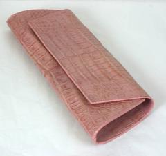 Italian Pink Crocodile Clutch