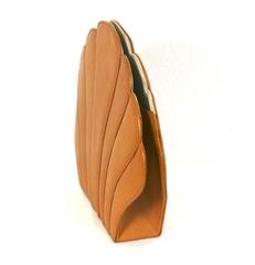 Renaud Pelligrino Leather "Clam" Clutch