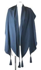 Black Silk Crepe Tassel Stole