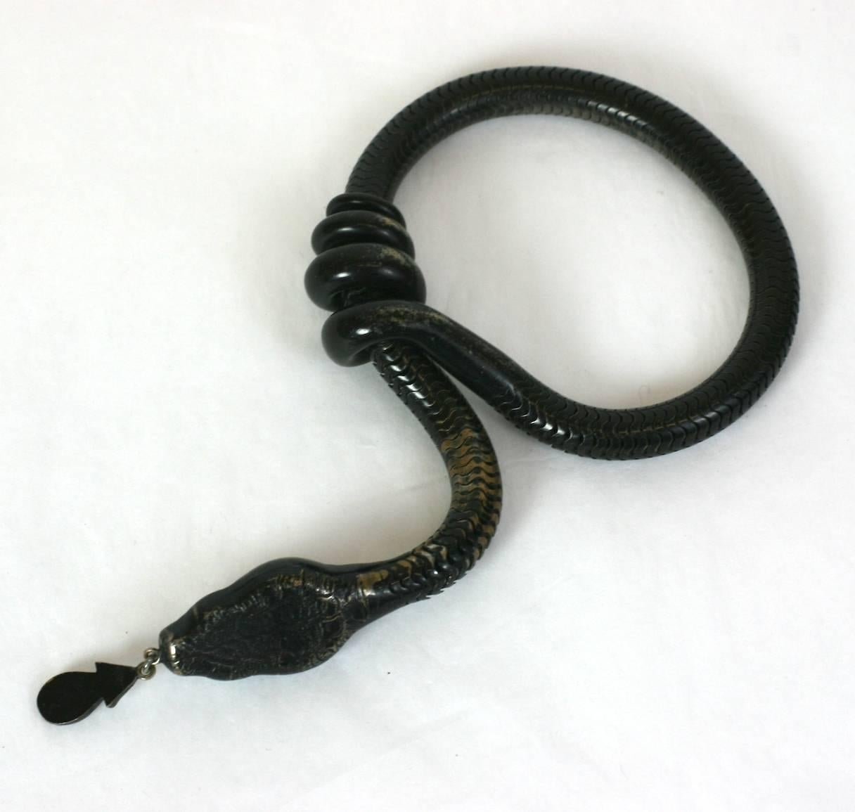 Unusual Victorian Black Snake Bracelet In Excellent Condition In New York, NY