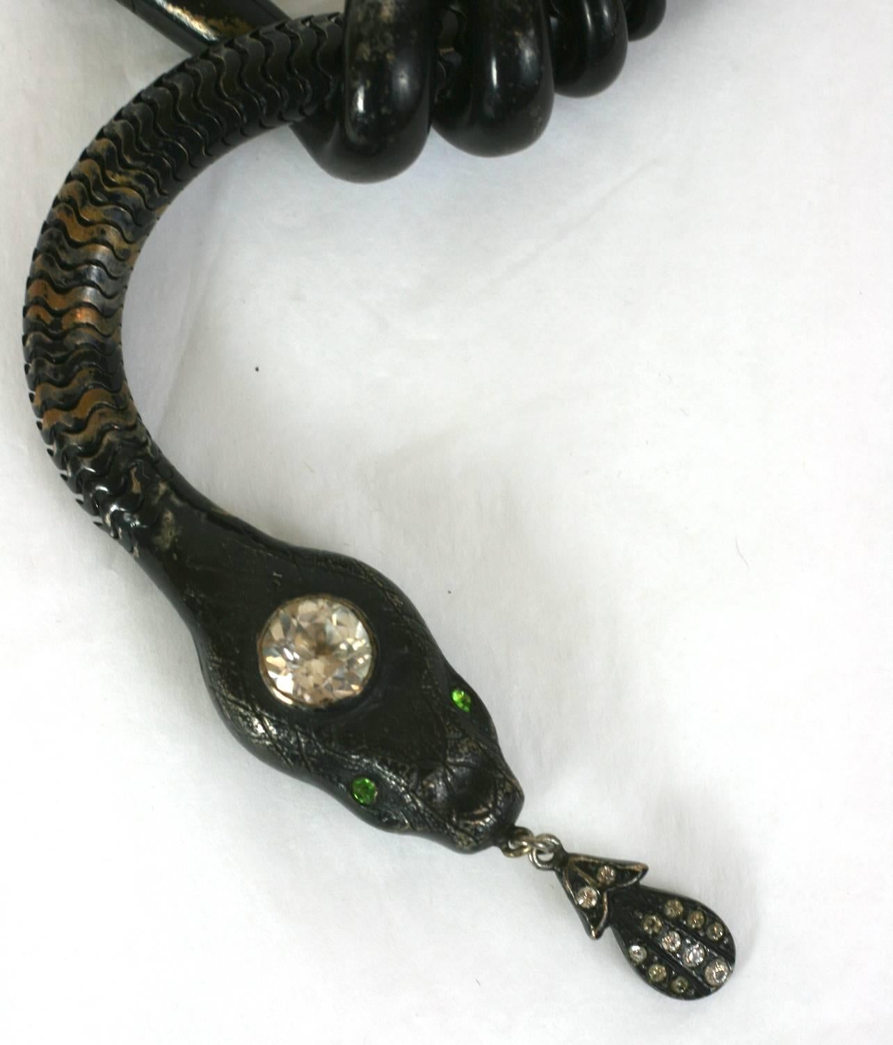 Women's or Men's Unusual Victorian Black Snake Bracelet