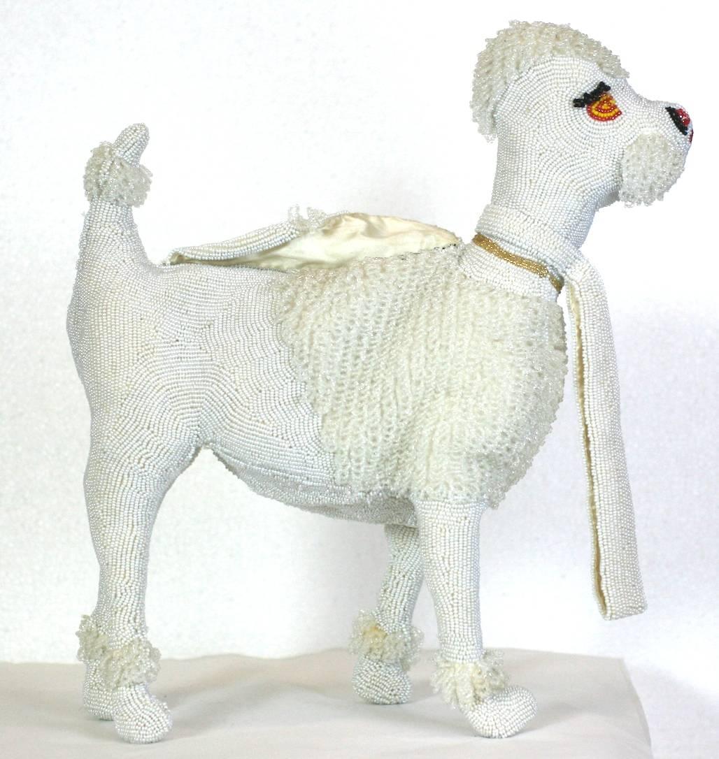 Walborg 1950s Hand Beaded Companion Poodle Purse In Excellent Condition In New York, NY
