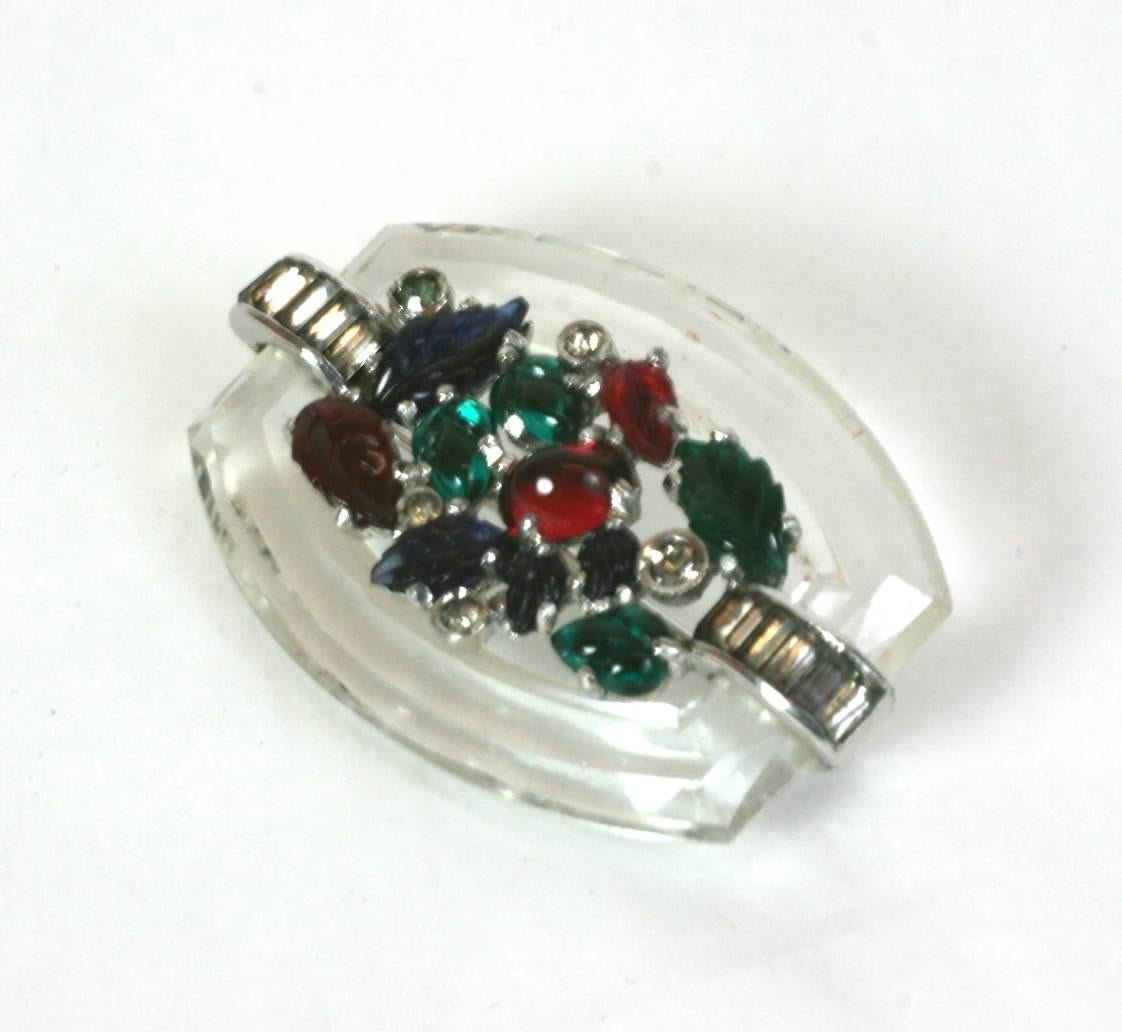 Art Deco Fruchtsalat-Brosche im Cartier-Stil 