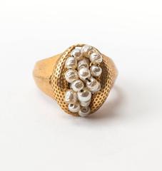 Miriam Haskell Baroque Pearl Cluster Ring