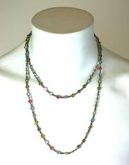 Art Deco Multicolor Stone Link Chain