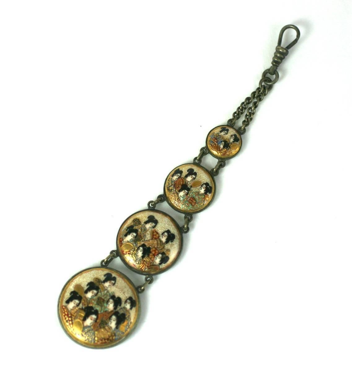 Satsuma graduated button fob from the late 19th Century. 1870's Japan. Excellent condition. 
6