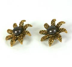 Chanel Wheat Star Pearl Earclips