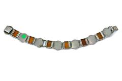 Art Deco Amber and Enamel Link Bracelet