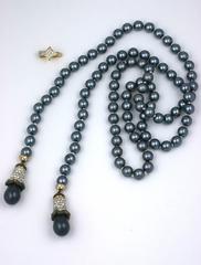 Grey Faux Pearl and Pave Lariat, Italy