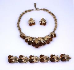 Trifari Amber Teardrop Suite