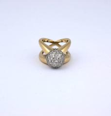 Pave Diamond Ball Ring, 1960s