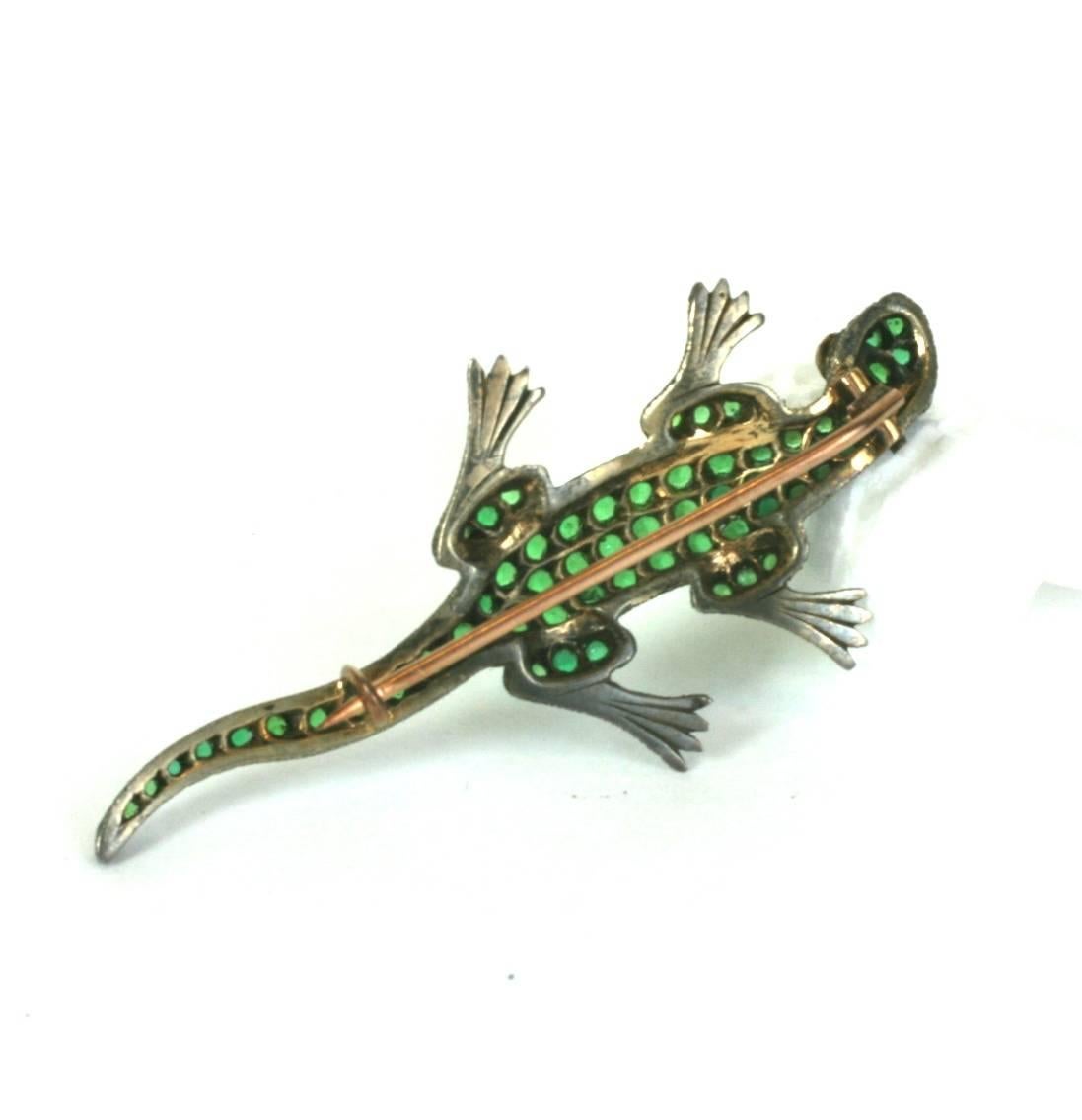 Charming Victorian Jeweled Lizard Brooch For Sale 1