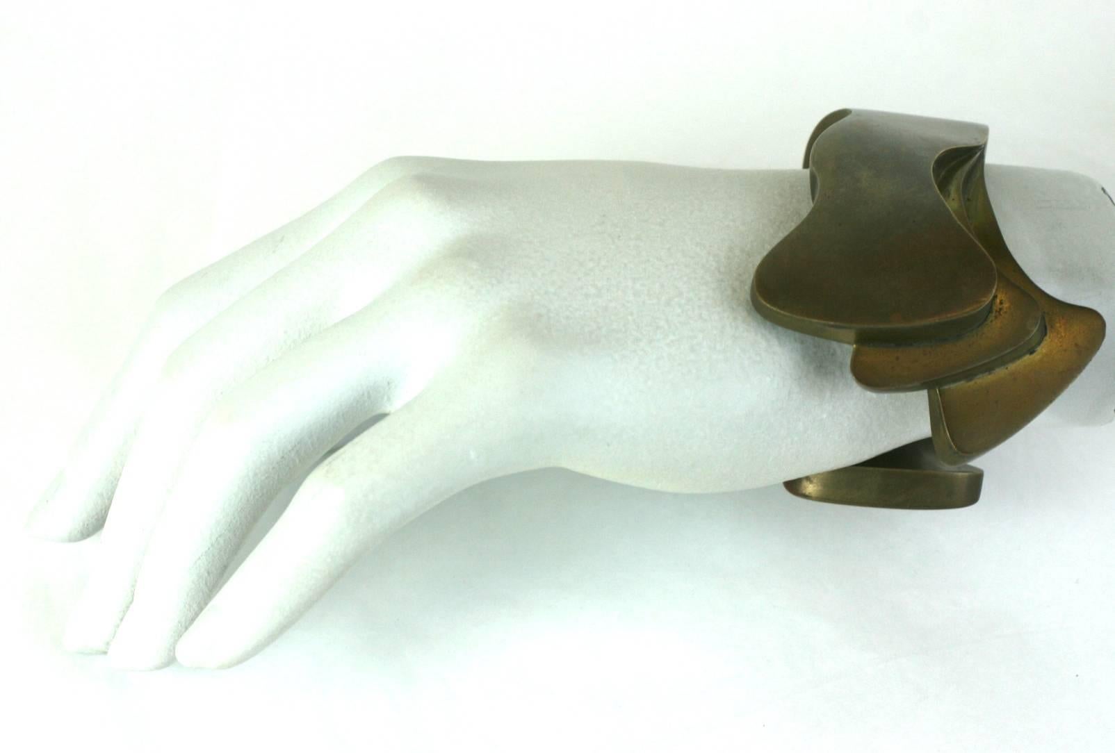 Extraordinary Modernist Biomorphic Artisan Cuff For Sale 3