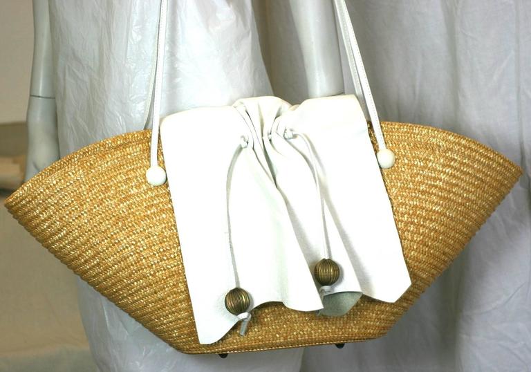 Carlos Falchi Oversized Straw Tote For Sale at 1stDibs