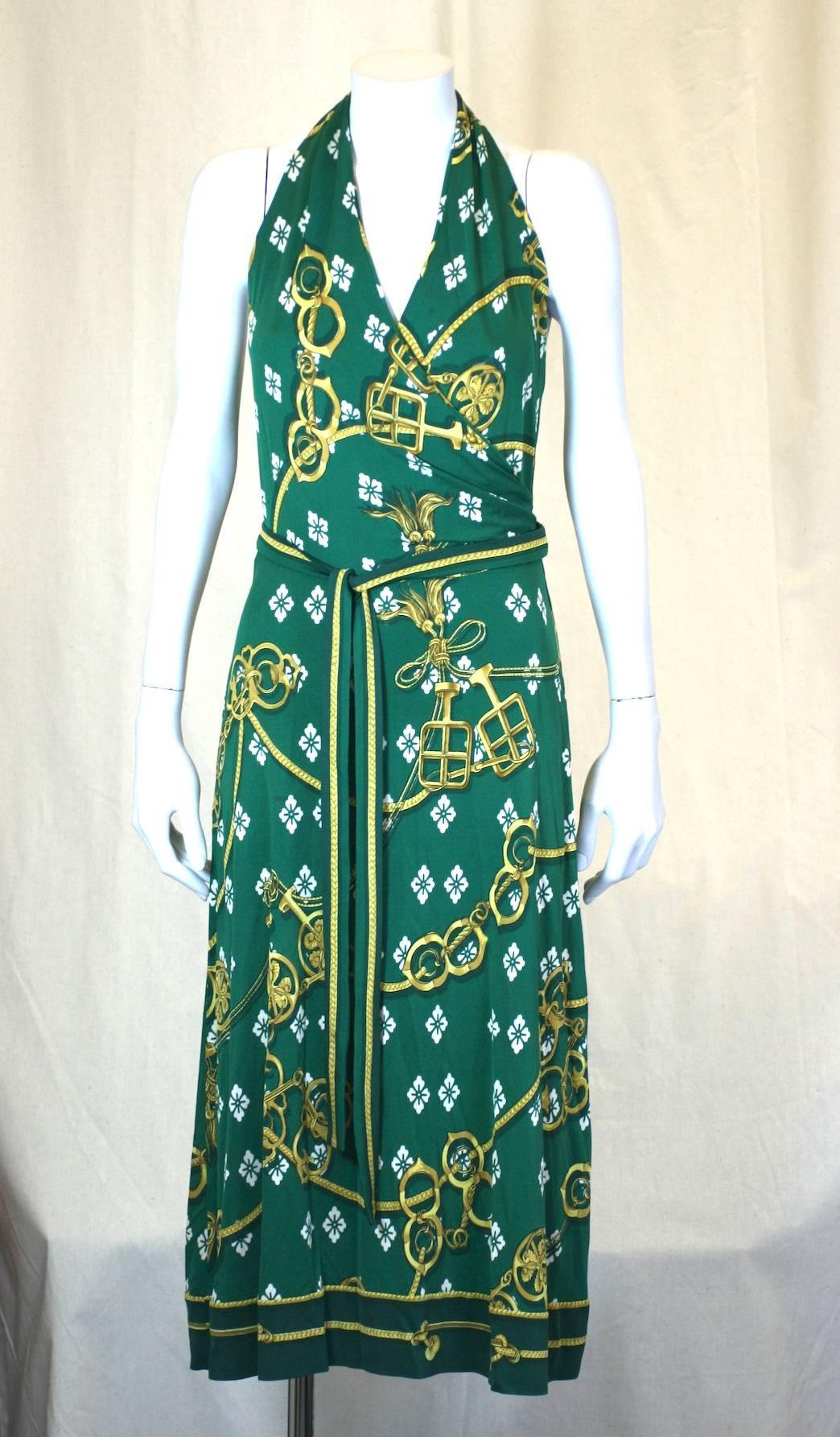 Women's Hermes Silk Jersey Halter Dress For Sale