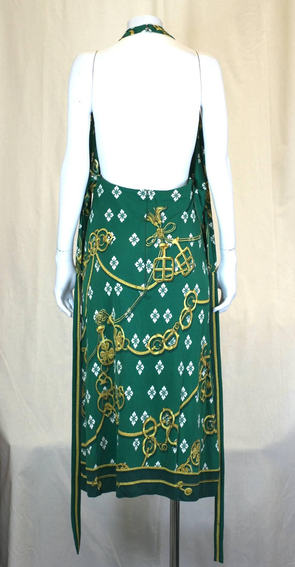 Hermes Silk Jersey Halter Dress In Excellent Condition For Sale In New York, NY
