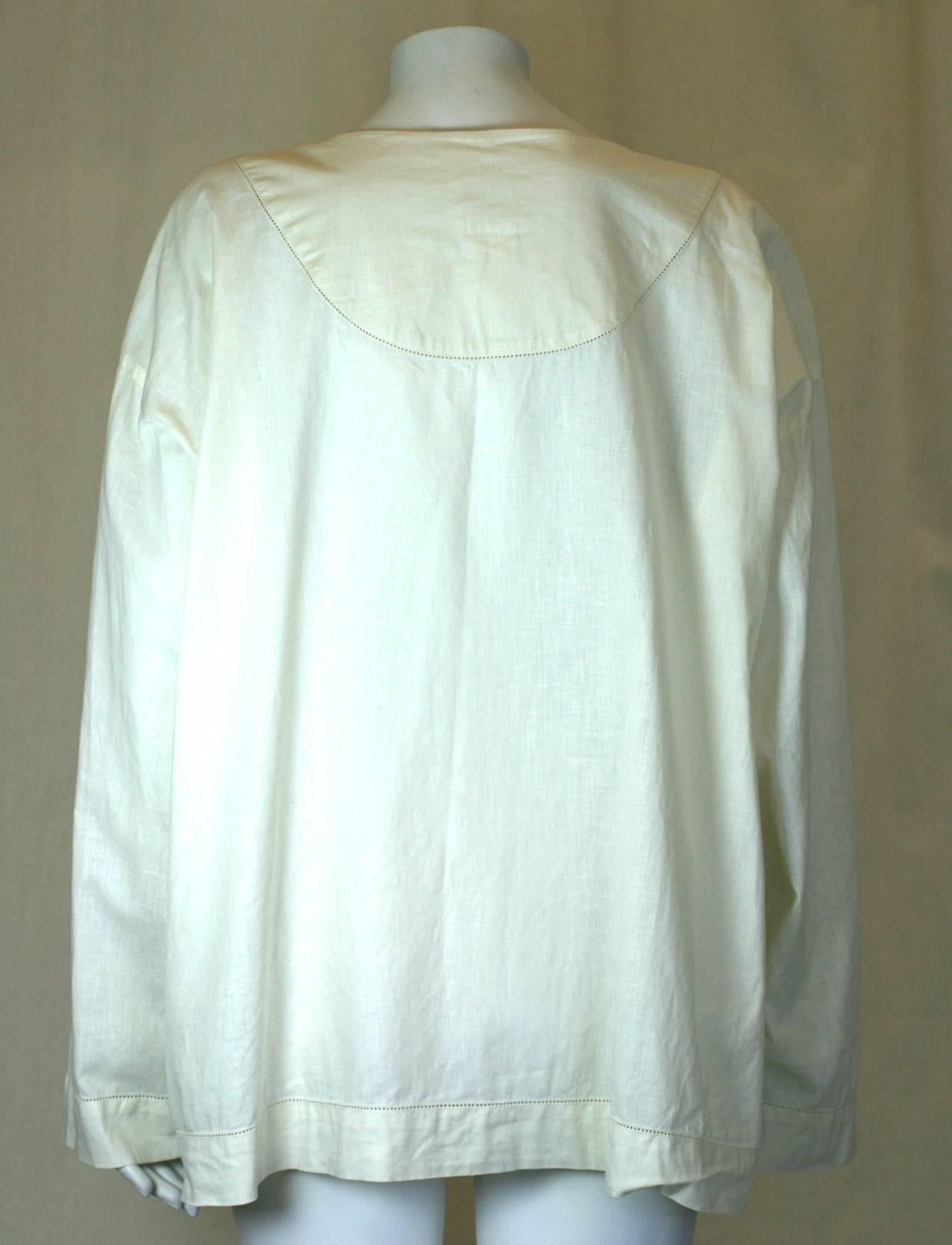 Issey Miyake Linen Drape Lapel Jacket In Excellent Condition In New York, NY