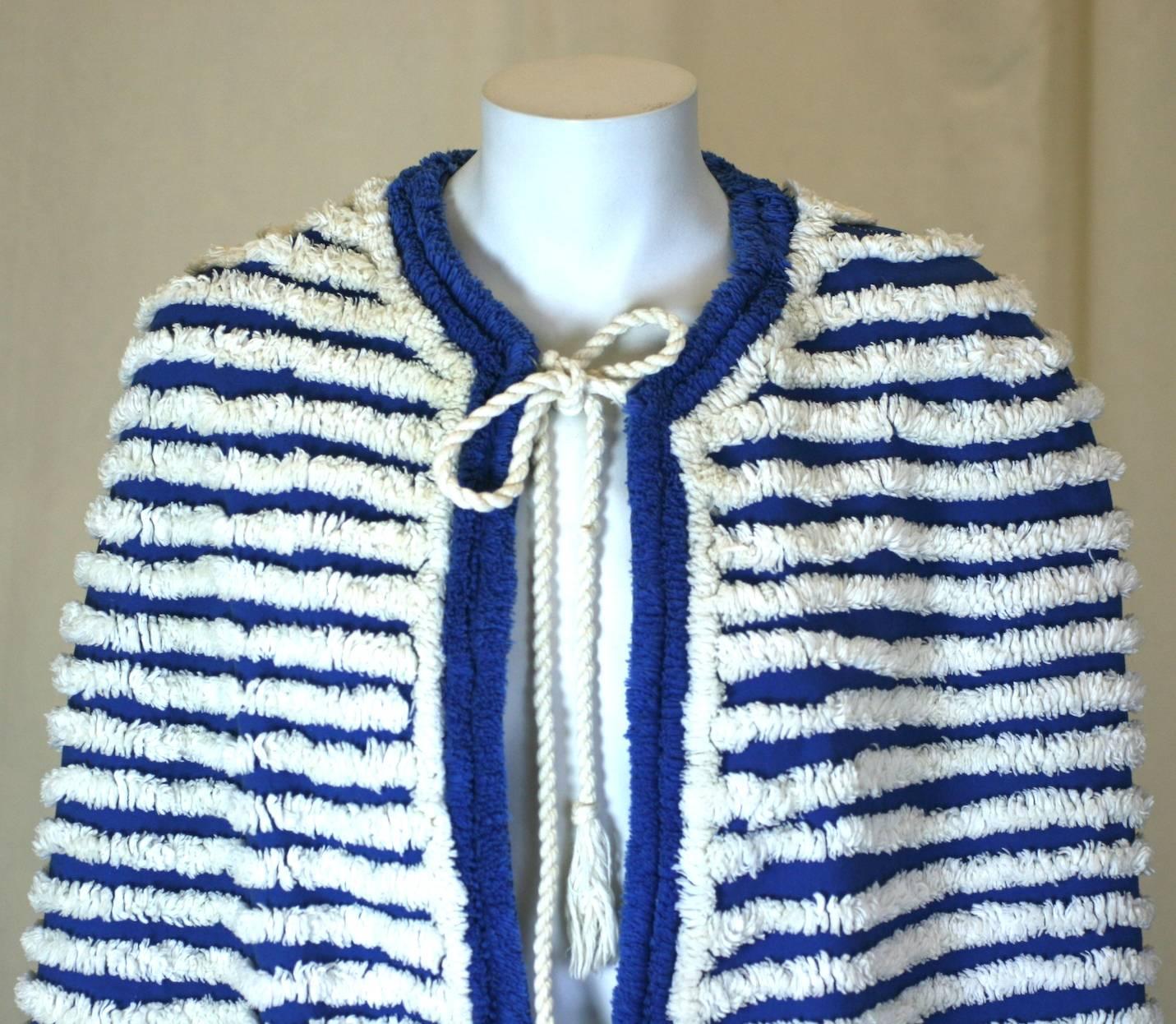 Art Deco Chenille Anchor Cape In Excellent Condition In New York, NY