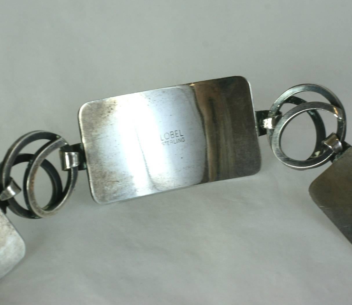 Women's or Men's Modernist Lobel Sterling Silver Choker For Sale