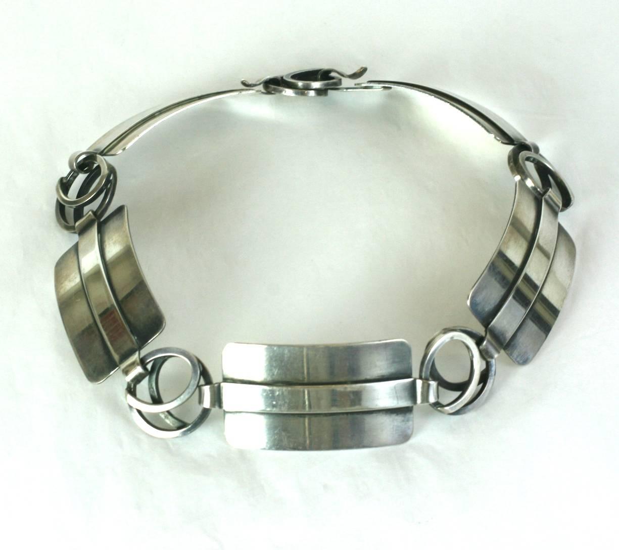 Modernist Lobel Sterling Silver Choker In Excellent Condition For Sale In New York, NY