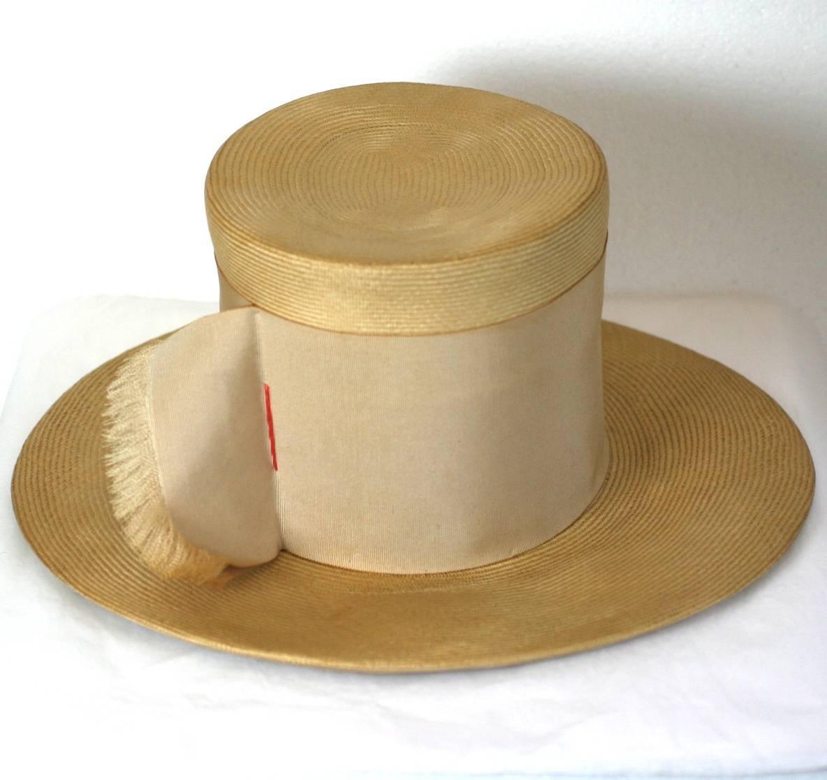 Charming Straw "Top" Hat For Sale at 1stdibs