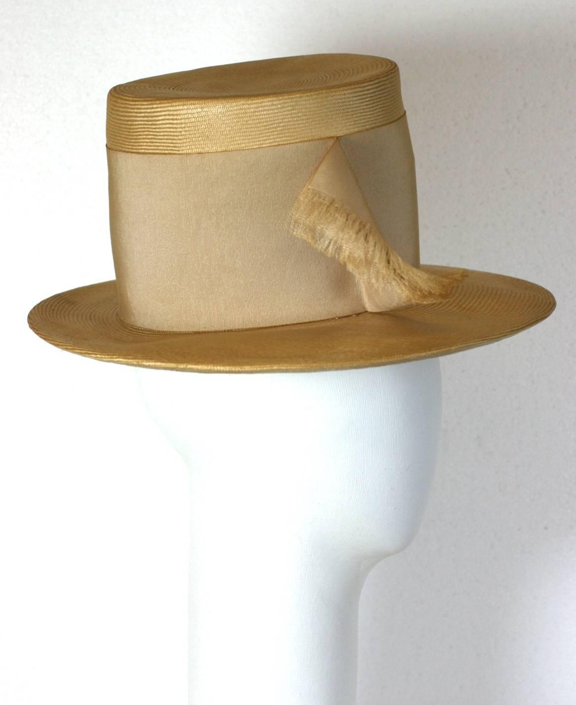 Charming Straw "Top" Hat For Sale at 1stdibs