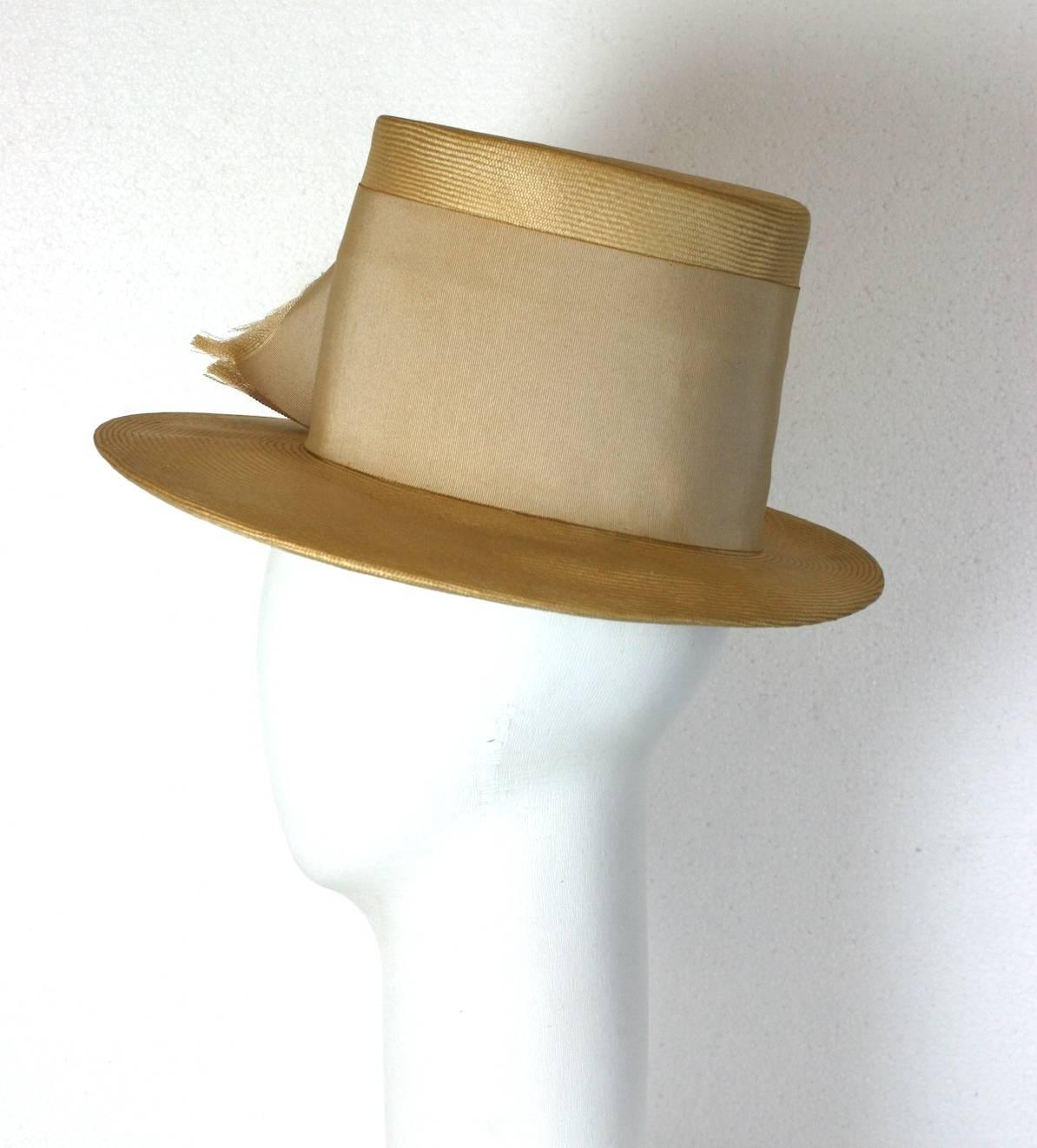 Charming Straw "Top" Hat For Sale at 1stdibs