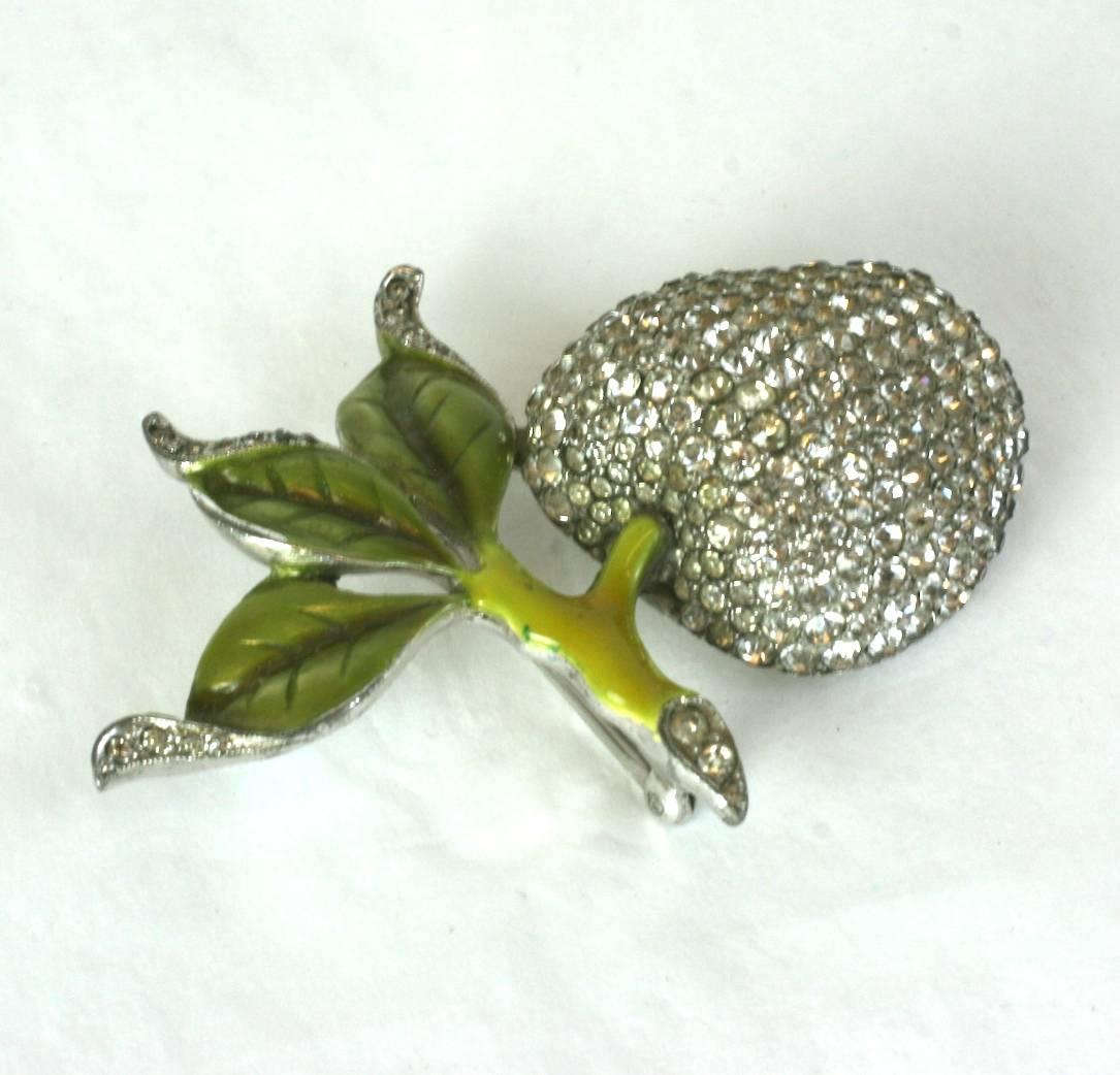 Fine Du Jay Pave Apple Brooch In Excellent Condition For Sale In New York, NY
