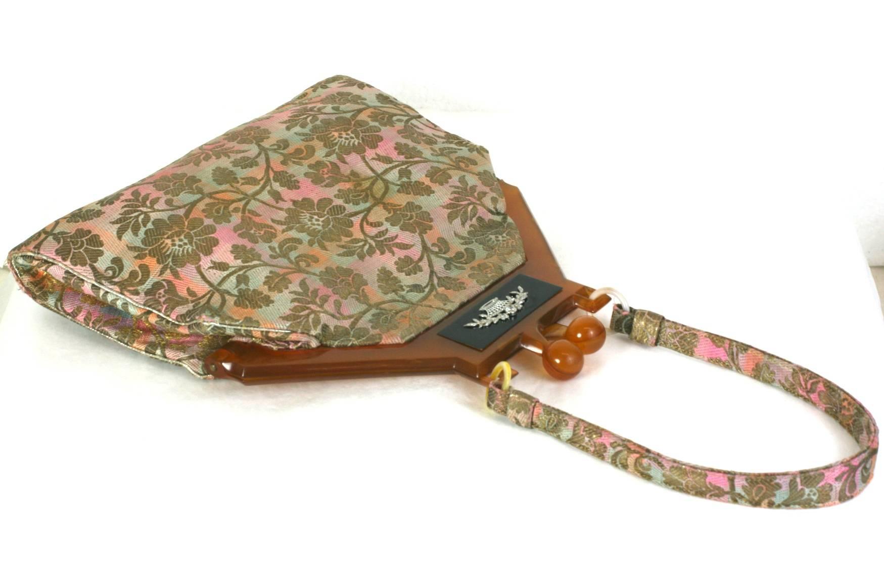 Donna Borsa da sera Art Deco con lama e diamanti in vendita