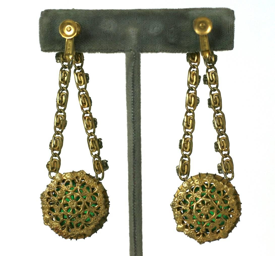 faux emerald earrings