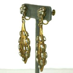 Miriam Haskell Long Wheat Earrings