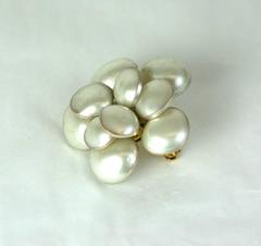 Classic Maison Gripoix for  Chanel Pearl Camellia Brooch, Maison Gripoix