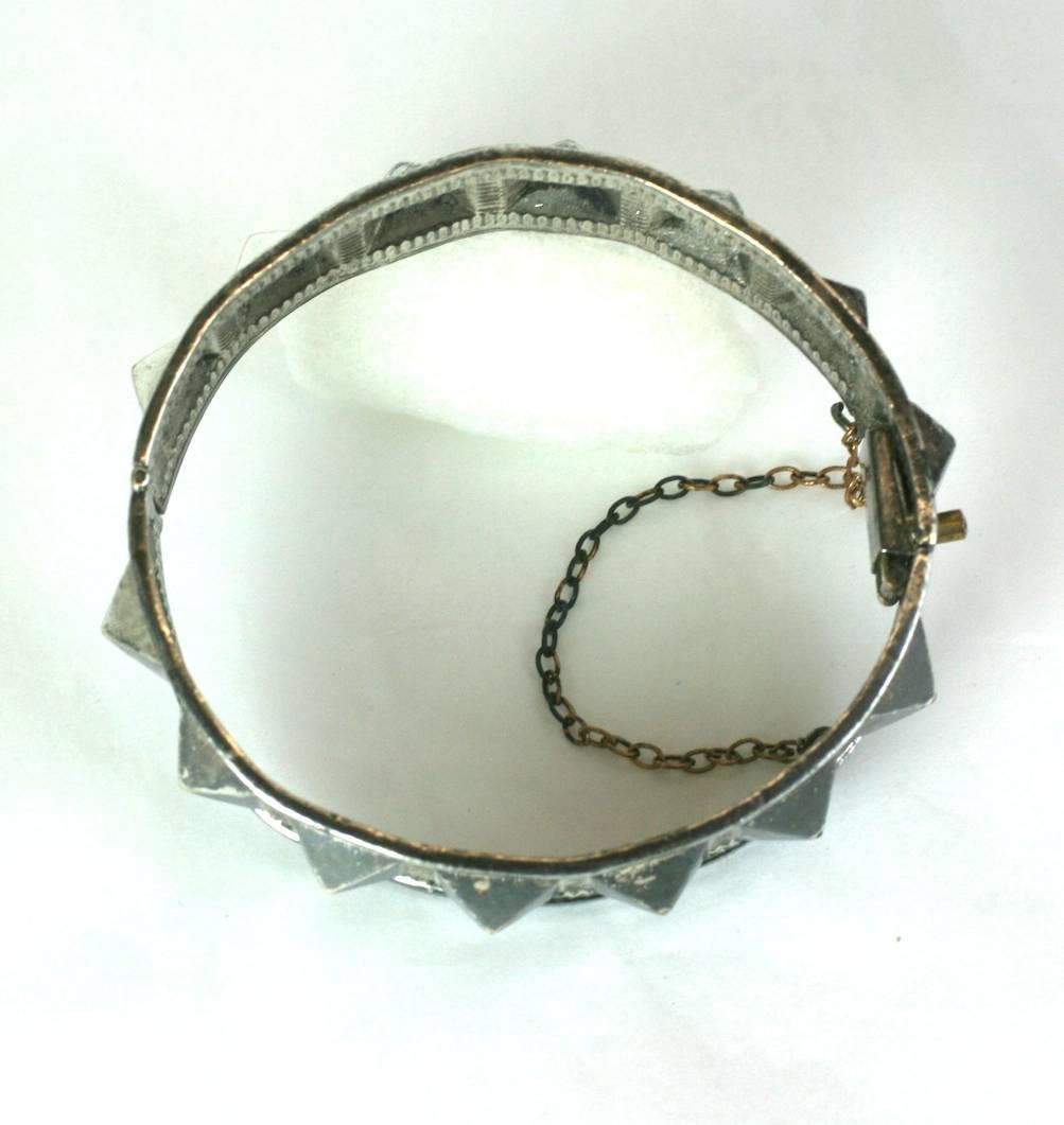 French Victorian Studded Bangle Bracelet In Excellent Condition For Sale In New York, NY