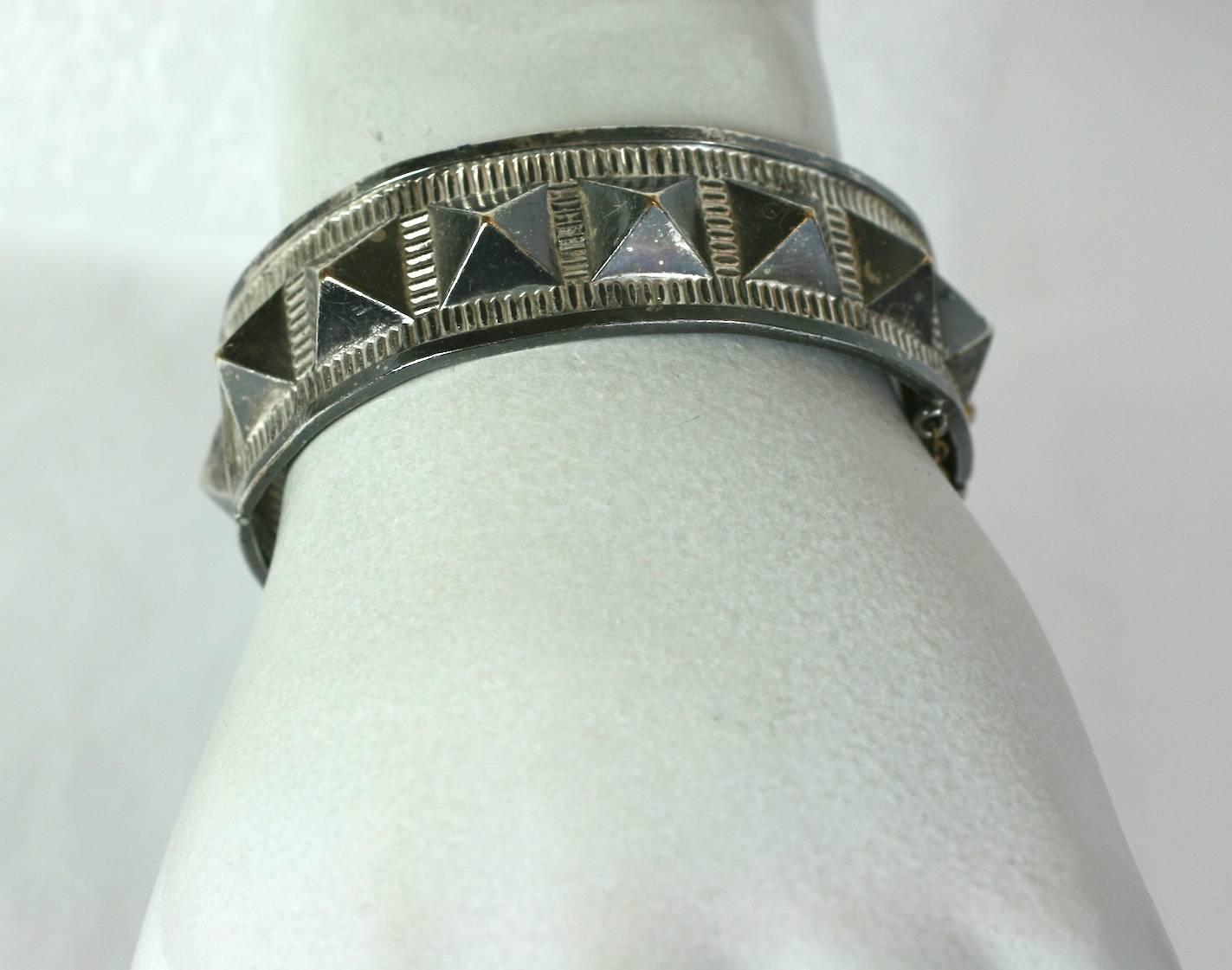 French Victorian Studded Bangle Bracelet For Sale 1