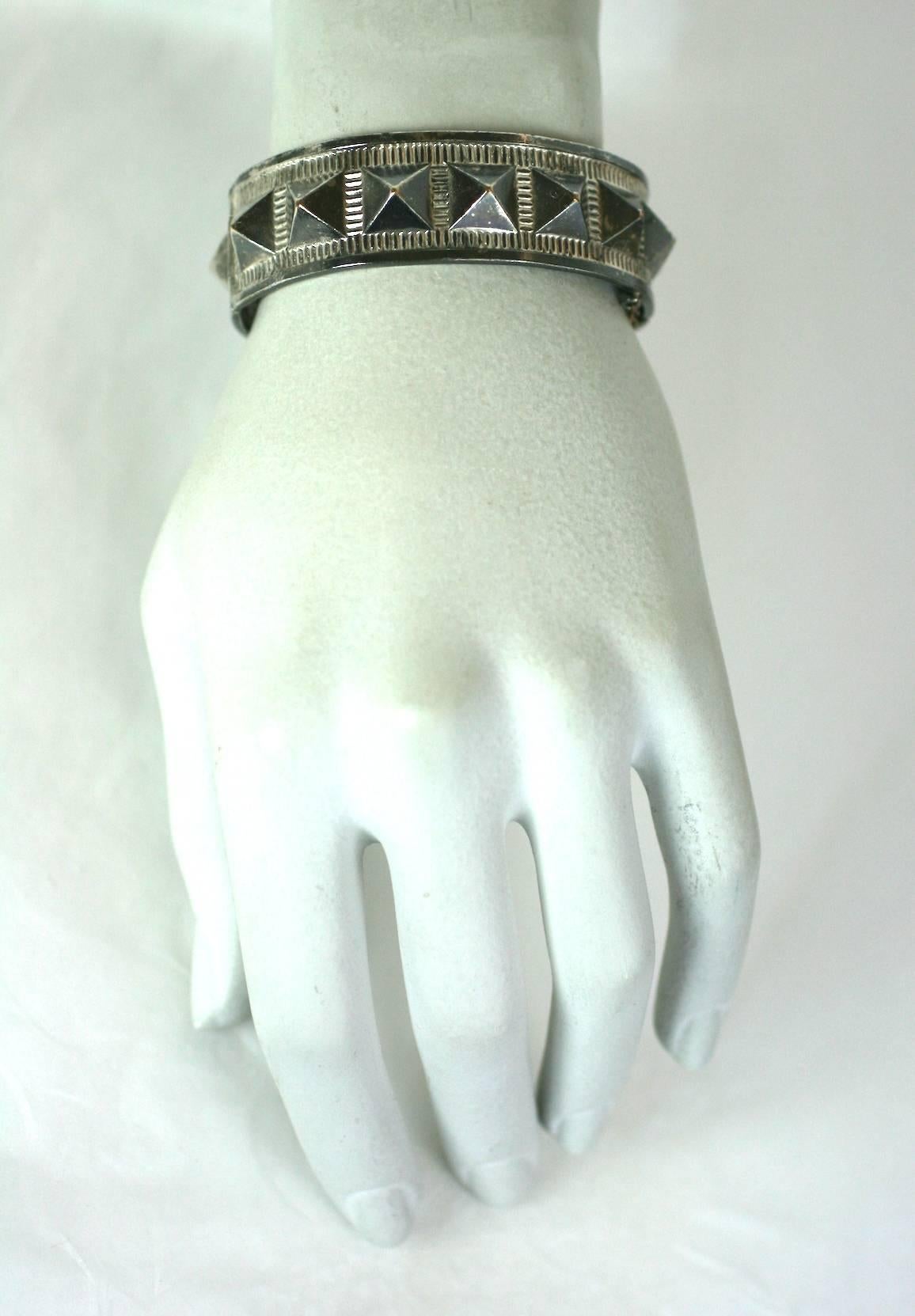 Women's or Men's French Victorian Studded Bangle Bracelet For Sale