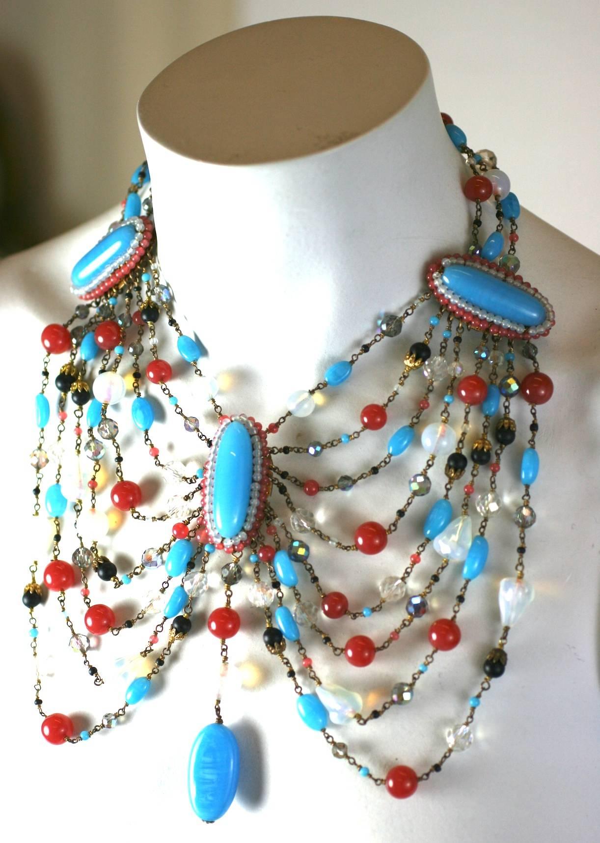 Louis Rousselet Dramatic Draped Bib Necklace In Excellent Condition For Sale In New York, NY