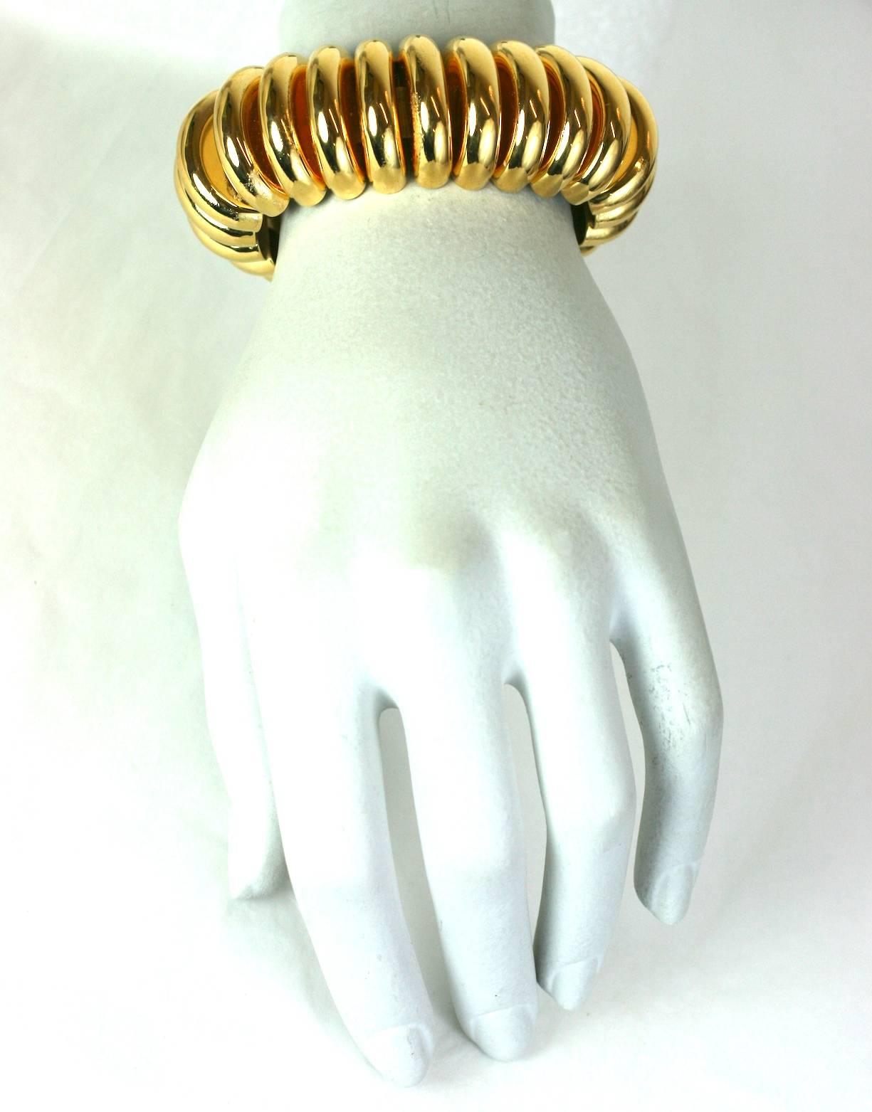 Art Deco Gilded Ribbed Cuff 1