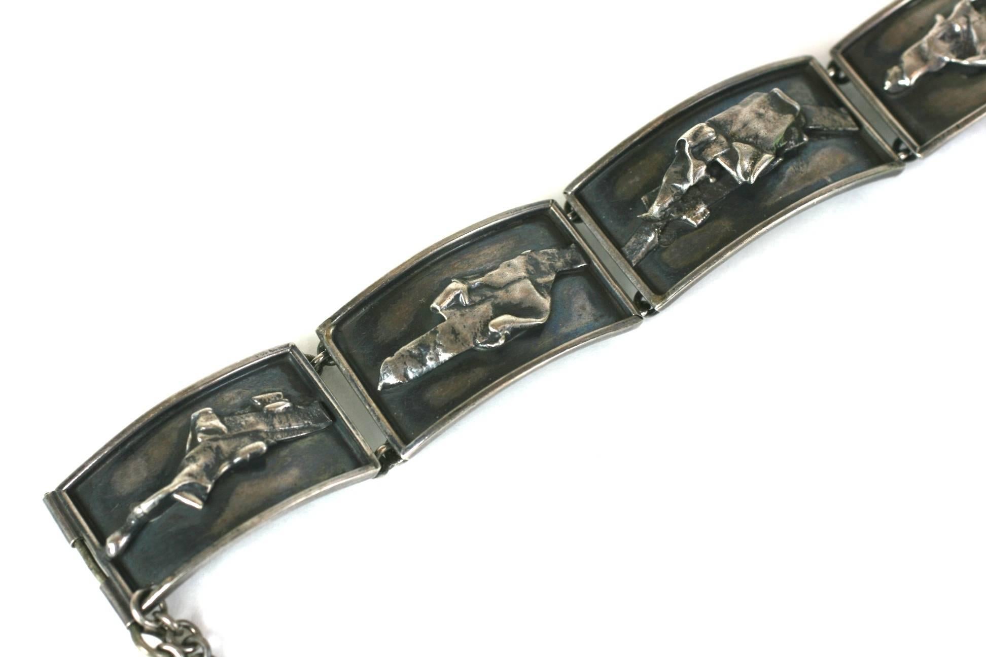 Sterling Brutalist Link Bracelet In Excellent Condition For Sale In New York, NY