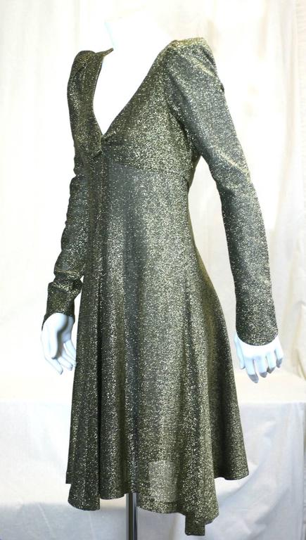 biba gold dress 1970s Rare Biba Gold Sequin Maxi Dress – Shrimpton Couture main image 1