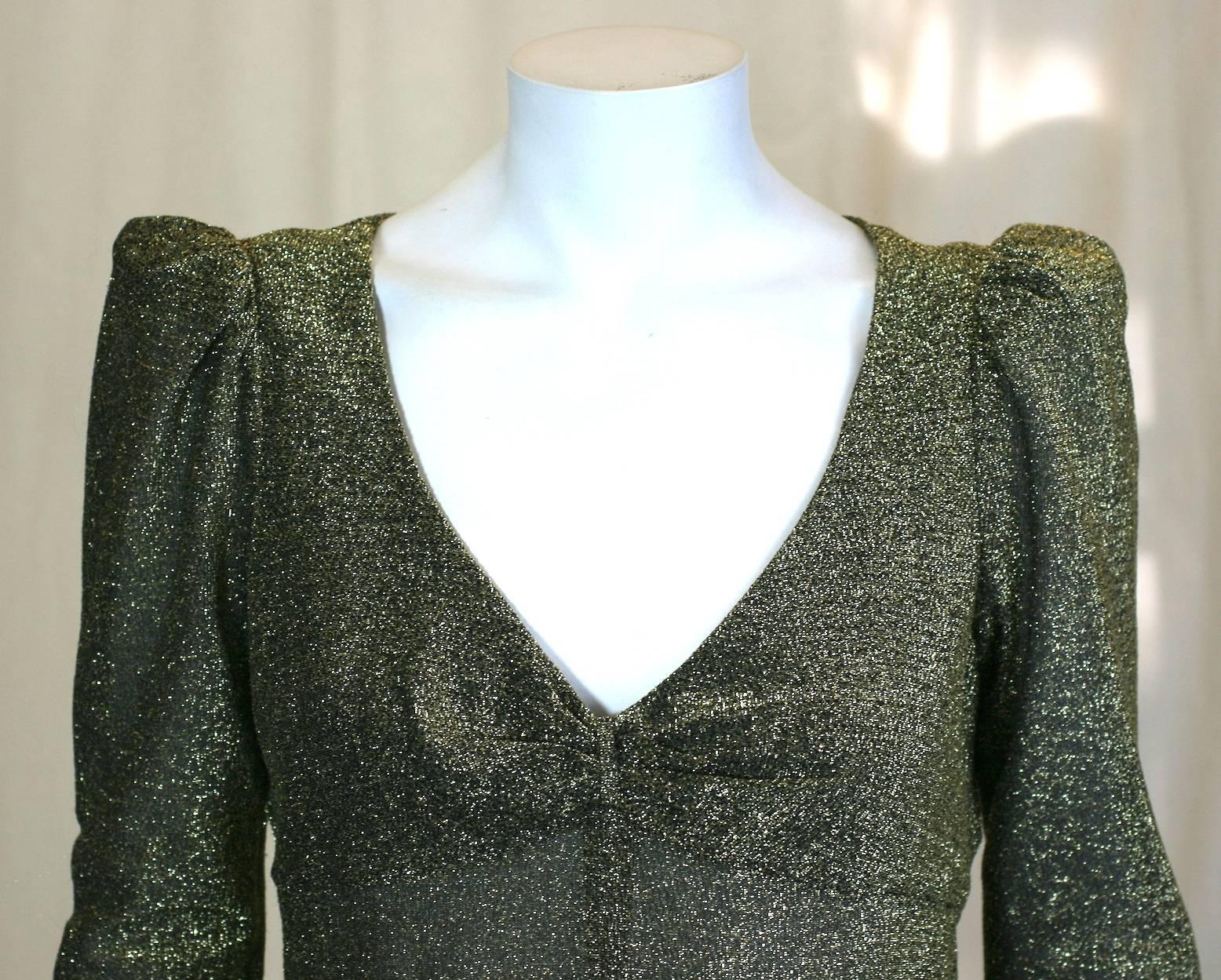 Babydoll-Kleid in Goldmetallic von Biba, London im Zustand „Hervorragend“ im Angebot in New York, NY