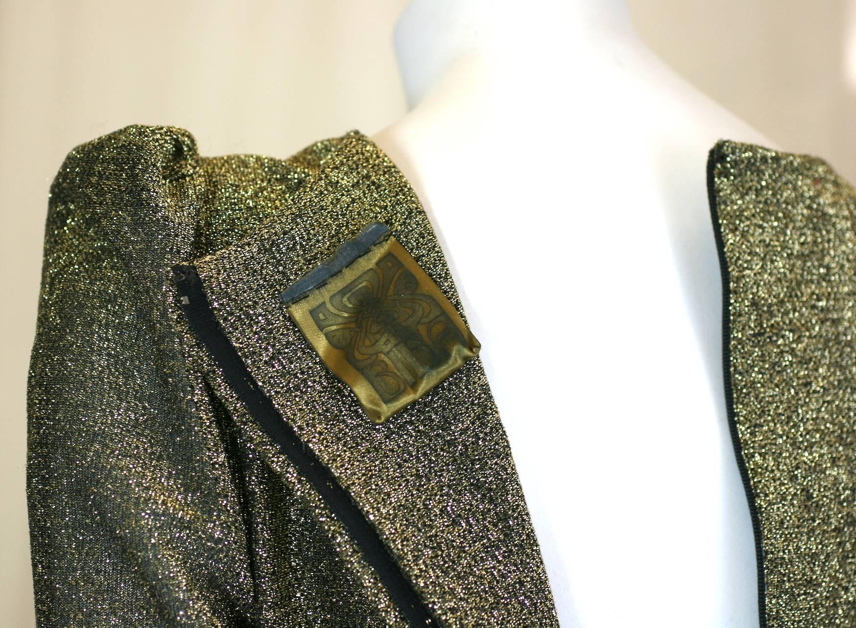 Babydoll-Kleid in Goldmetallic von Biba, London Damen im Angebot