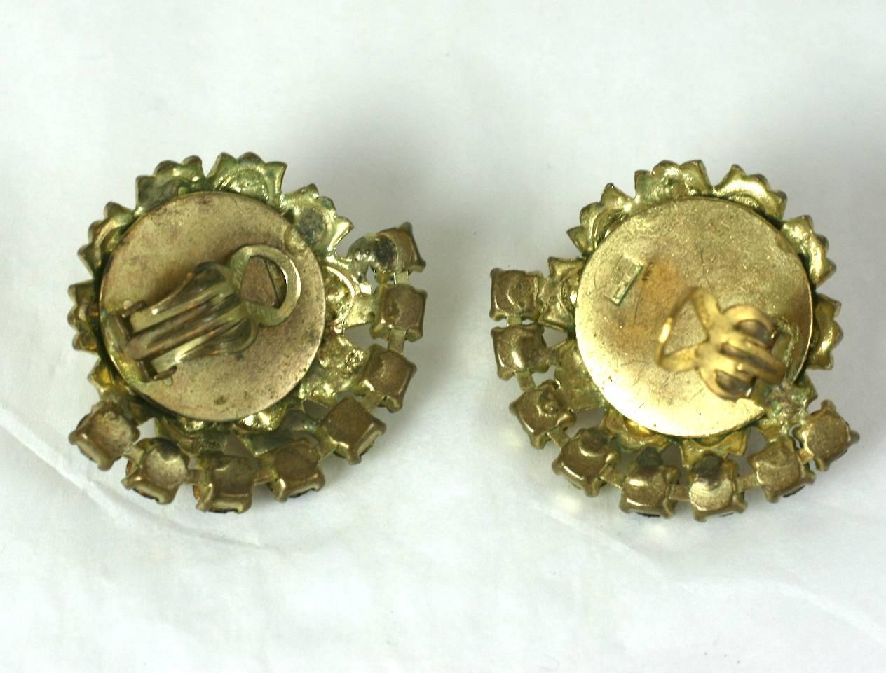 Countess Cis Citrine Paste Earclips In Excellent Condition For Sale In New York, NY